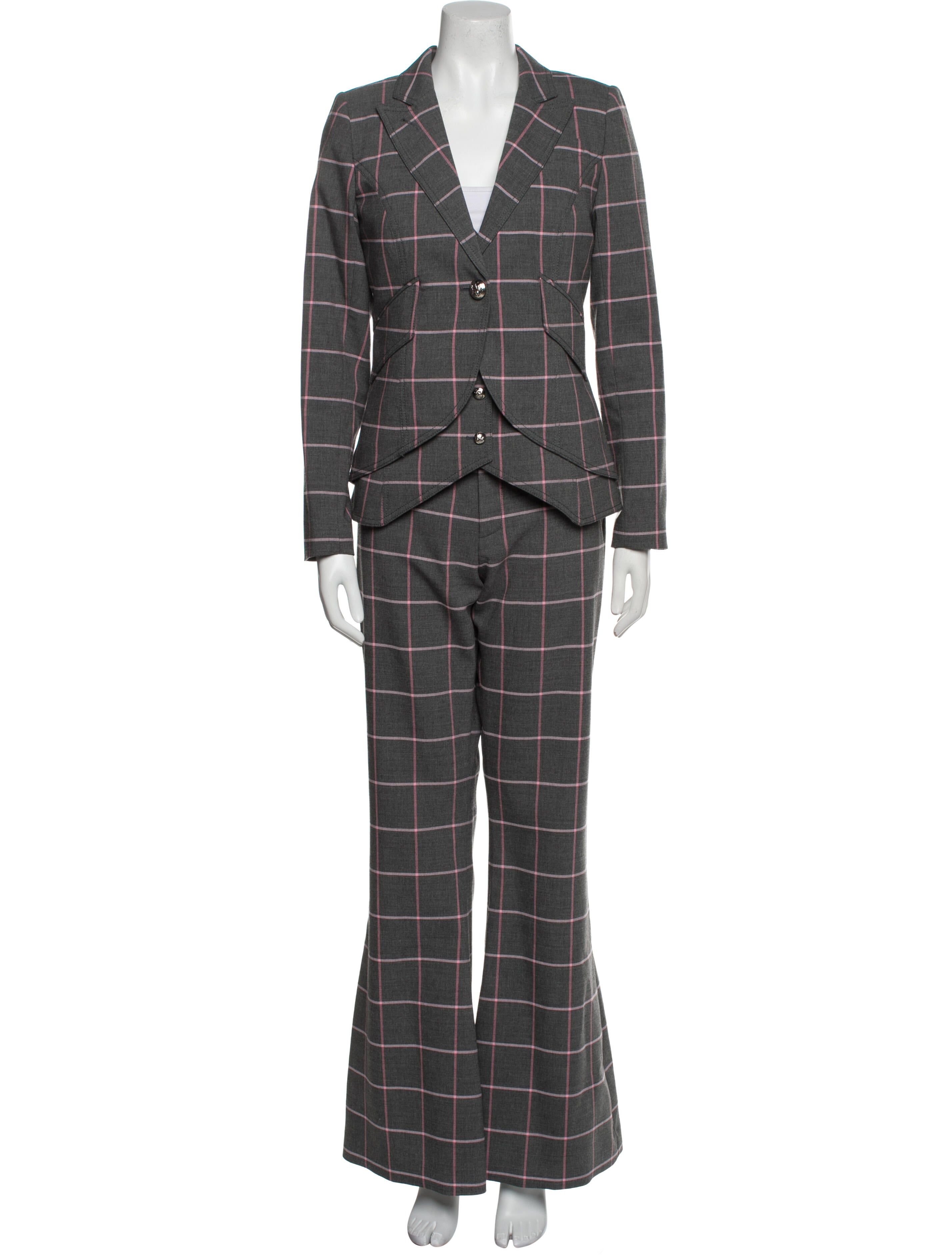 Smythe Plaid Print Pantsuit